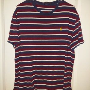 Ralph Lauren T-shirt stripped short sleeve, size large, perfect fit, crew neck